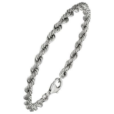 Armband JOBO, silber (silber 925), Armbänder, Damen, Silber 925 (Sterlingsilber), Kordelarmband 925 Silber massiv 21 cm