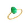 Fingerring JAMELLI "Silber 925 vergoldet mit echtem Chrysopras 8x6mm" Gr. 52, gelb (gelb, grün), Fingerringe, Damen, 052 (16,6), 1,44 ct, Silber 925 (Sterlingsilber)