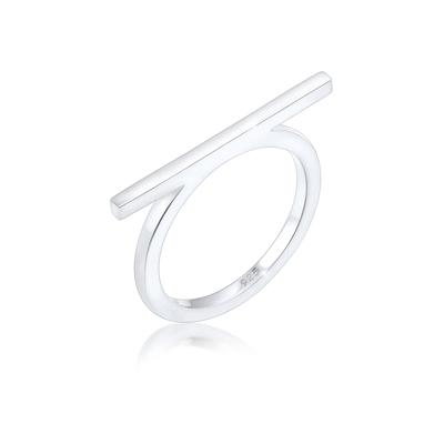 Fingerring ELLI "Geo Minimal Trend Steg 925 Silber" Gr. 54, silber, Fingerringe, Damen, 54mm, ohne Stein, Silber 925 (St