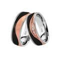 Trauring DOOSTI "Schmuck Geschenk Edelstahl Ehering Partnerring LIEBE" Fingerringe Gr. 50, ohne Zirkonia, Edelstahl-Carbon, 6,5 mm, rosegold (edelstahlfarben, roségoldfarben, schwarz) Trauringe