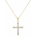 Kreuzkette FIRETTI "Schmuck Geschenk Halsschmuck Halskette Silberkette Kreuz", silber (silber, 925, goldfarben), Halsketten, Damen, Silber 925 (Sterlingsilber)-Diamanten, L: 45cm B: 0,65mm, Silber 925 (Sterlingsilber), Diamanten, mit Diamanten,...