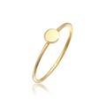 Fingerring ELLI PREMIUM "Plättchen Runde Form Statement 375 Gelbgold" Fingerringe Gr. 54 mm, ohne Stein, Gelbgold 375, 1 mm, goldfarben (gold) Damen Fingerringe