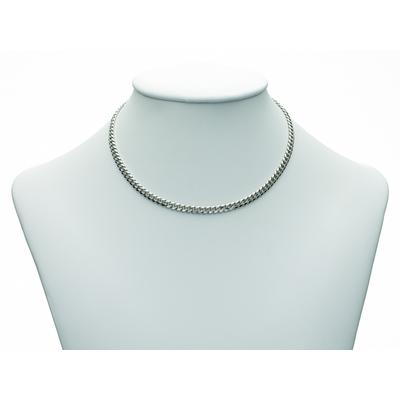 Silberkette ADELIA´S "925 Silber Flach Panzer Halskette 45 cm Ø 4 mm", silber, Halsketten, Damen, 45, Silber 925 (Sterlingsilber), Silberschmuck für Damen Image