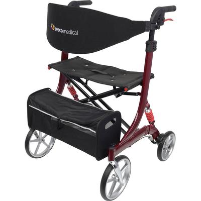 Rollator BESCOMEDICAL "Spring XL-Large", rot (bordeaux), RollatorenB:71,5cm H:92cm T:71cm, Größe XL-L (Sitzhöhe 58cm), h