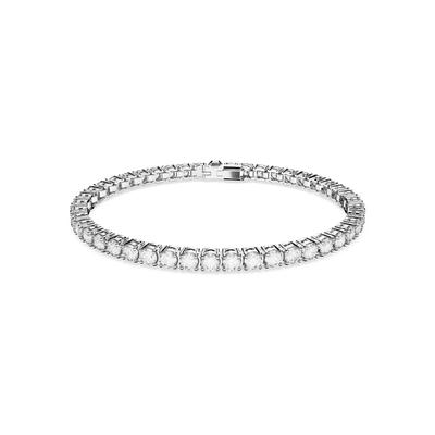 Armkette SWAROVSKI "Schmuck Geschenk Matrix Armband" Gr. M, silber (metallfarben, kristallweiß, kristallweiß), Armbänder, Damen, M, Metall, mit Swarovski Kristall Image