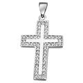 Ketten-Anhänger FIRETTI "Schmuck Geschenk Silber 925 Halsschmuck Anhänger Kreuz" Schmuckanhänger Gr. Silber 925 (Sterlingsilber), 3,00 g, silberfarben (silberfarben, kristallweiß, kristallweiß) Damen Anhänger