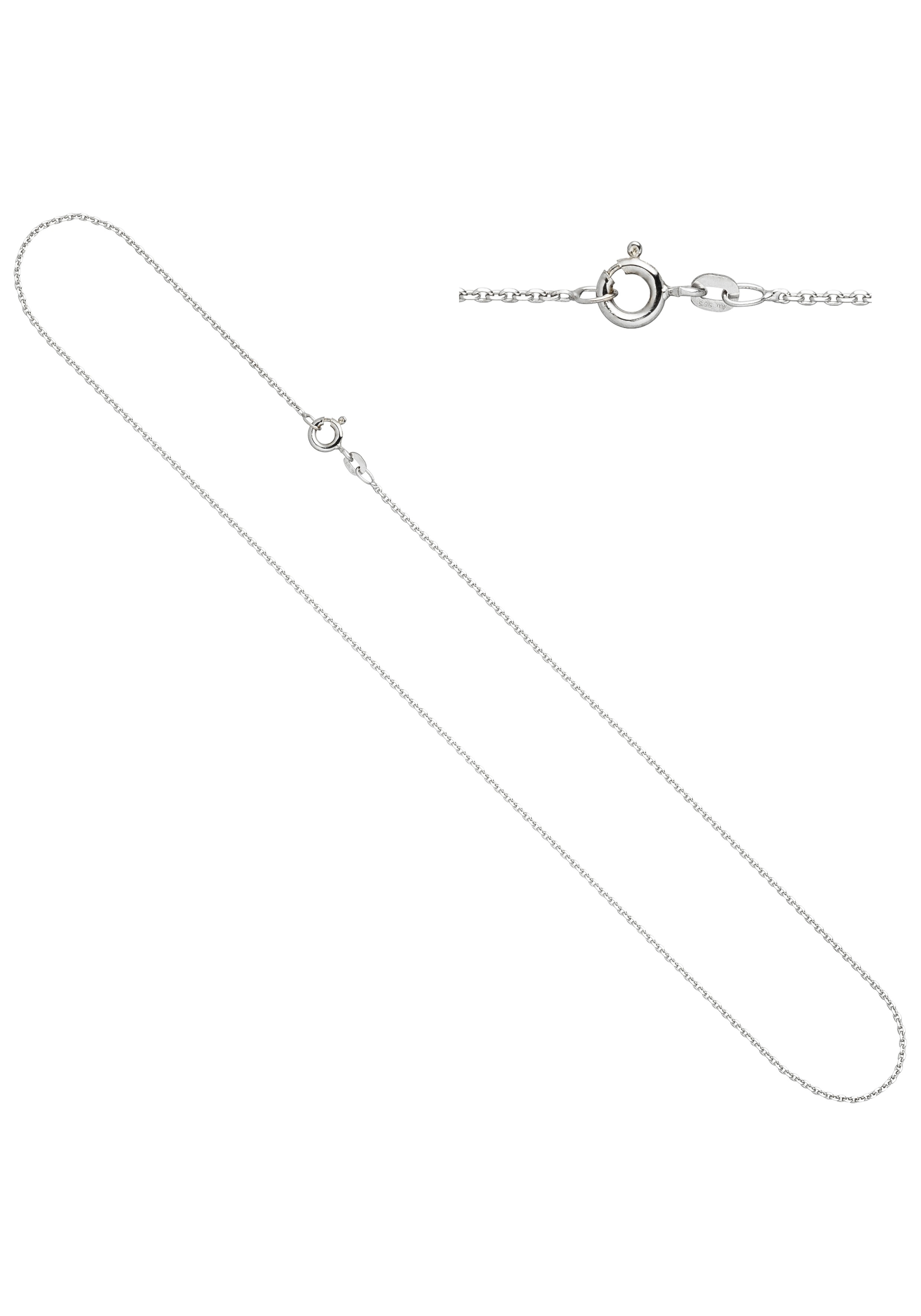 Goldkette JOBO, weiß (weißgold 585), Halsketten, Weißgold 585, L: 42, Ankerkette 585 Weißgold 42 cm 1,3 mm