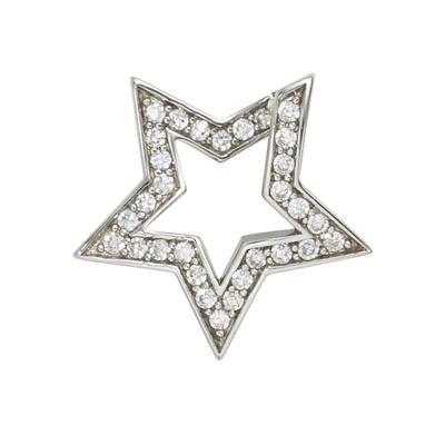 Stern-Anhänger JOBO "Anhänger Stern", silber (silber 925), Schmuckanhänger, Damen, Silber 925 (Sterlingsilber), 925 Silber mit Zirkonia