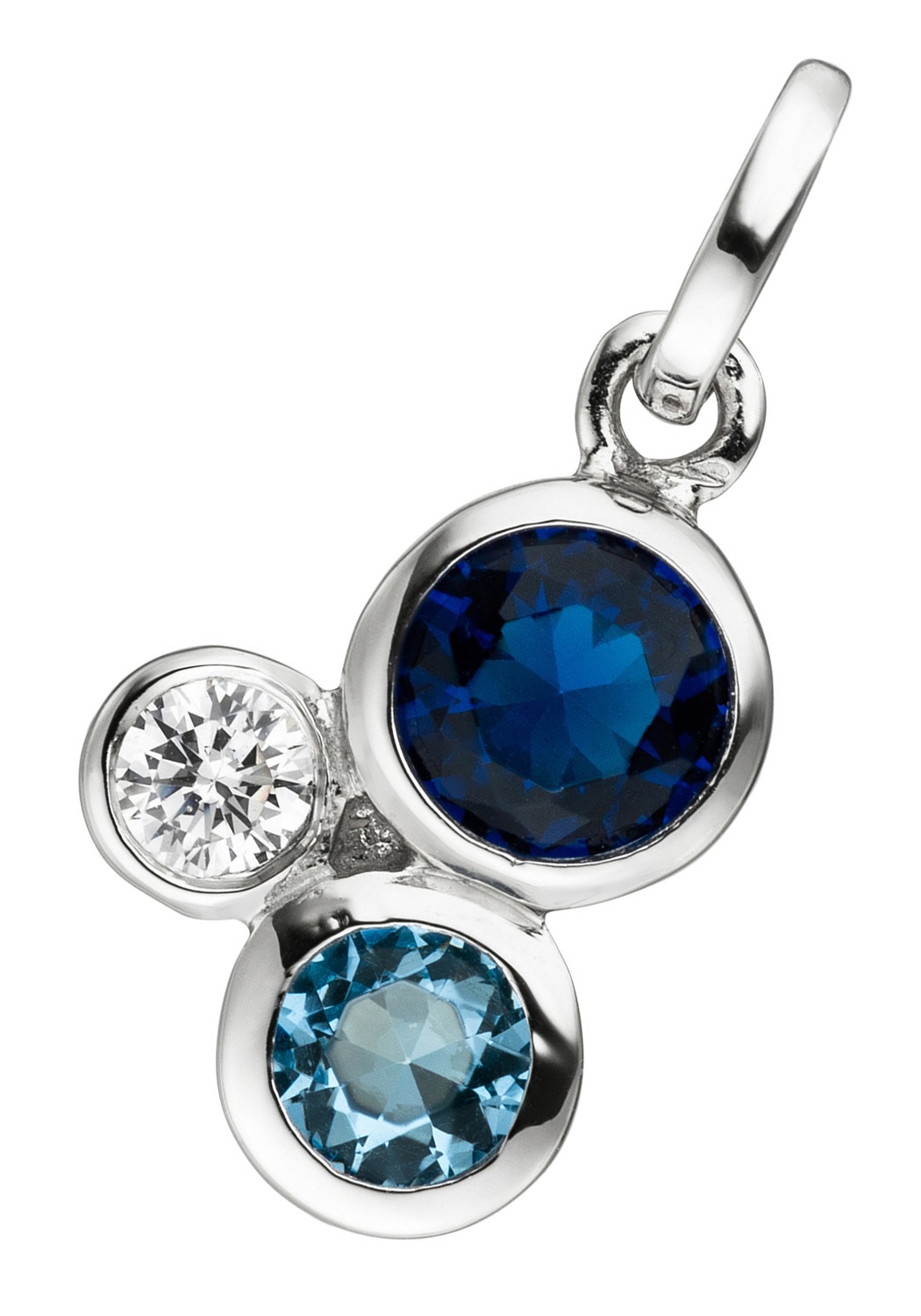 Kettenanhänger JOBO "Anhänger mit Zirkonia", silber (silber 925), Schmuckanhänger, Damen, Silber 925 (Sterlingsilber), Kettenanhänger, 925 Silber rhodiniert