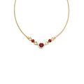 Collier FIRETTI "Schmuck Geschenk Gold 333 Halsschmuck Halskette Goldkette Flachpanzer" Halsketten Gr. Gelbgold 333, Länge: 48 cm, rot (gelbgoldfarben, rot, kristallweiß, kristallweiß) Damen Colliers