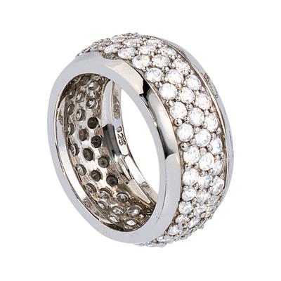 Silberring JOBO Gr. 50, silber (silber 925), Fingerringe, Damen, 50, Silber 925 (Sterlingsilber), breit 925 Silber mit Zirkonia rundum Image