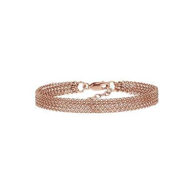 Armband ELLI "Breit Glieder Basic Silber 925", rosa (rosegold), Armbänder, Damen, 19cm, ohne Stein, Silber 925 (Sterlingsilber) Image