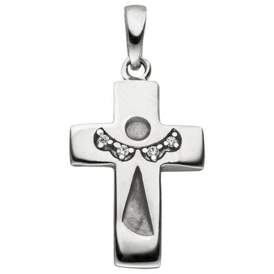 Ketten-Anhänger JOBO "Anhänger Kreuz mit Schutzengel", silber (silber 925, weiß), Schmuckanhänger, Damen, Silber 925 (St