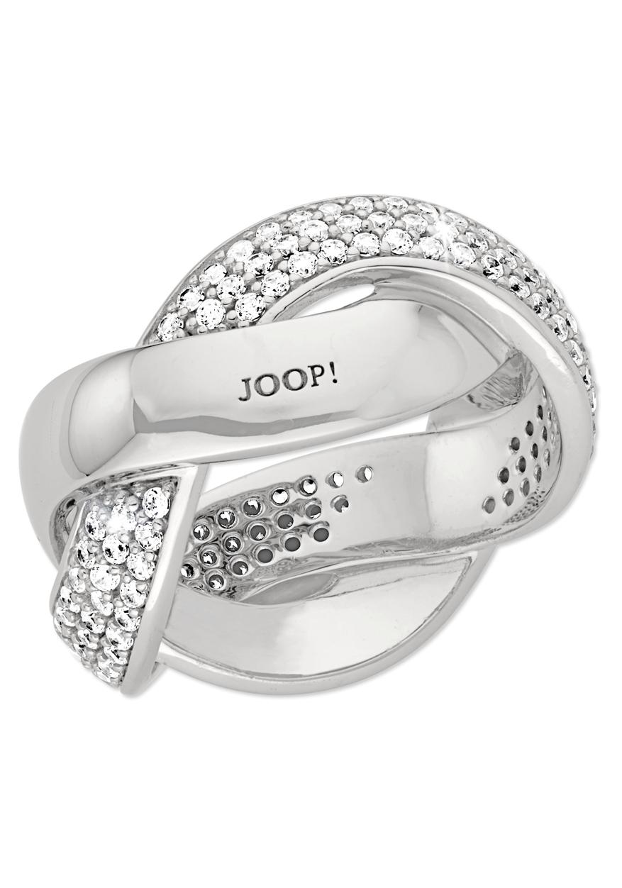 Silberring JOOP "2023505, 2023506, 2023507, 2023508" Gr. 58, silber (silberfarben), Fingerringe, Damen, 58, Silber 925 (Sterlingsilber), 11mm, mit Zirkonia (synth.) Image