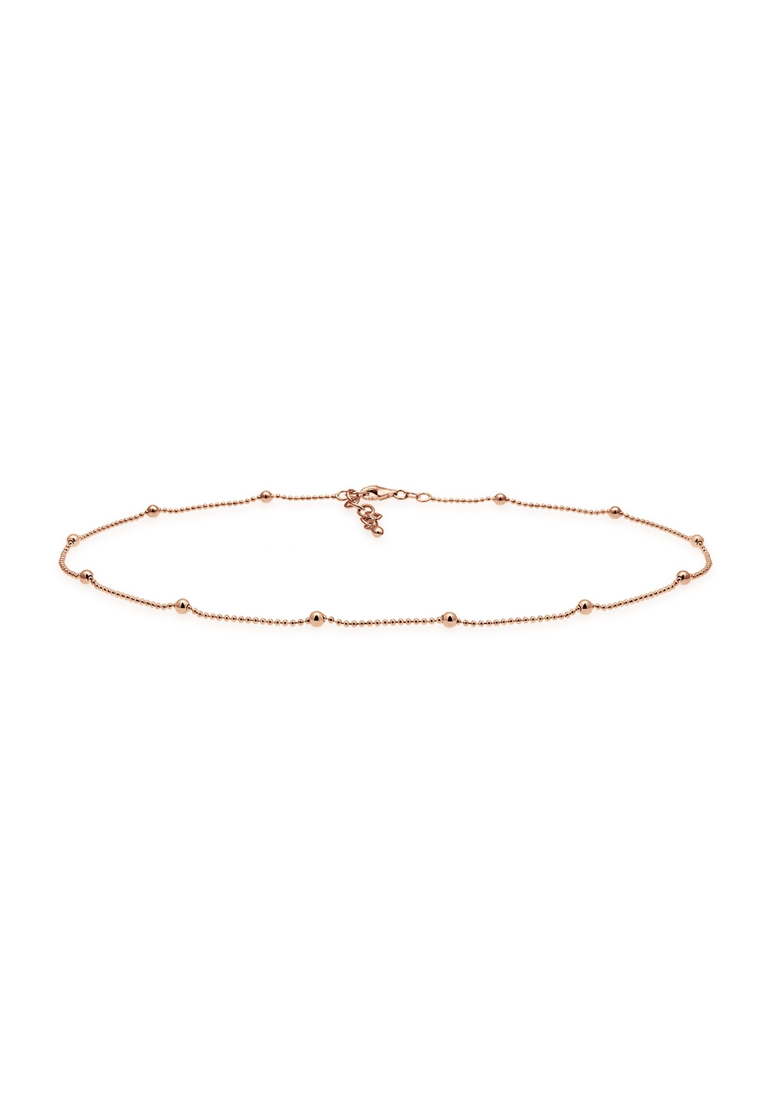 Kette ohne Anhänger ELLI "Choker Kugelkette ohne Anhänger 925 Silber", rosa (rosegold), Halsketten, Damen, 36, ohne Stein, Silber 925 (Sterlingsilber), L: 36 Image