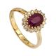 Diamantring JOBO Fingerringe Gr. 54, Gelbgold 585-Diamanten, gelb (gelbgold 585) Damen Diamantringe