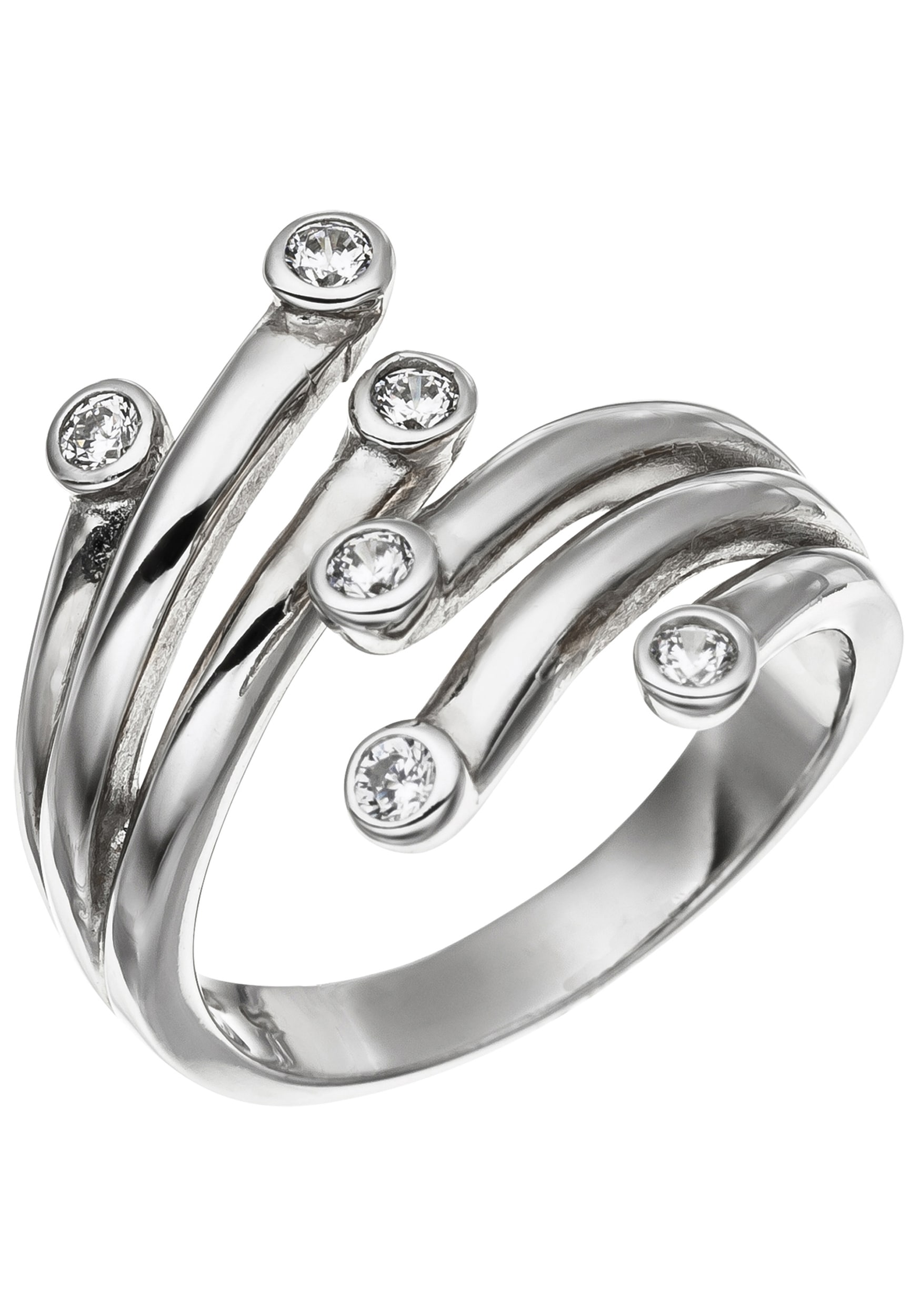 Silberring JOBO Gr. 56, silber (silber 925), Fingerringe, Damen, 56, Silber 925 (Sterlingsilber), Silberring, 925 Silber mit Zirkonia Image