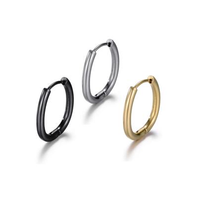 Creolen-Set FIRETTI "Multipack Schmuck Geschenk Ohrschmuck Creolenset", gelb (edelstahlfarben, gelbgoldfarben, schwarz), Ohrringe, Damen, Edelstahl Image