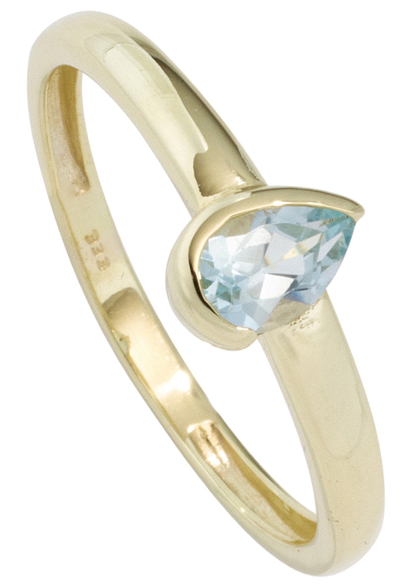 Goldring JOBO Gr. 60, gold (gelbgold 333), Fingerringe, Damen, 60, Gelbgold 333, Goldring, 333 Gold mit Blautopas Image
