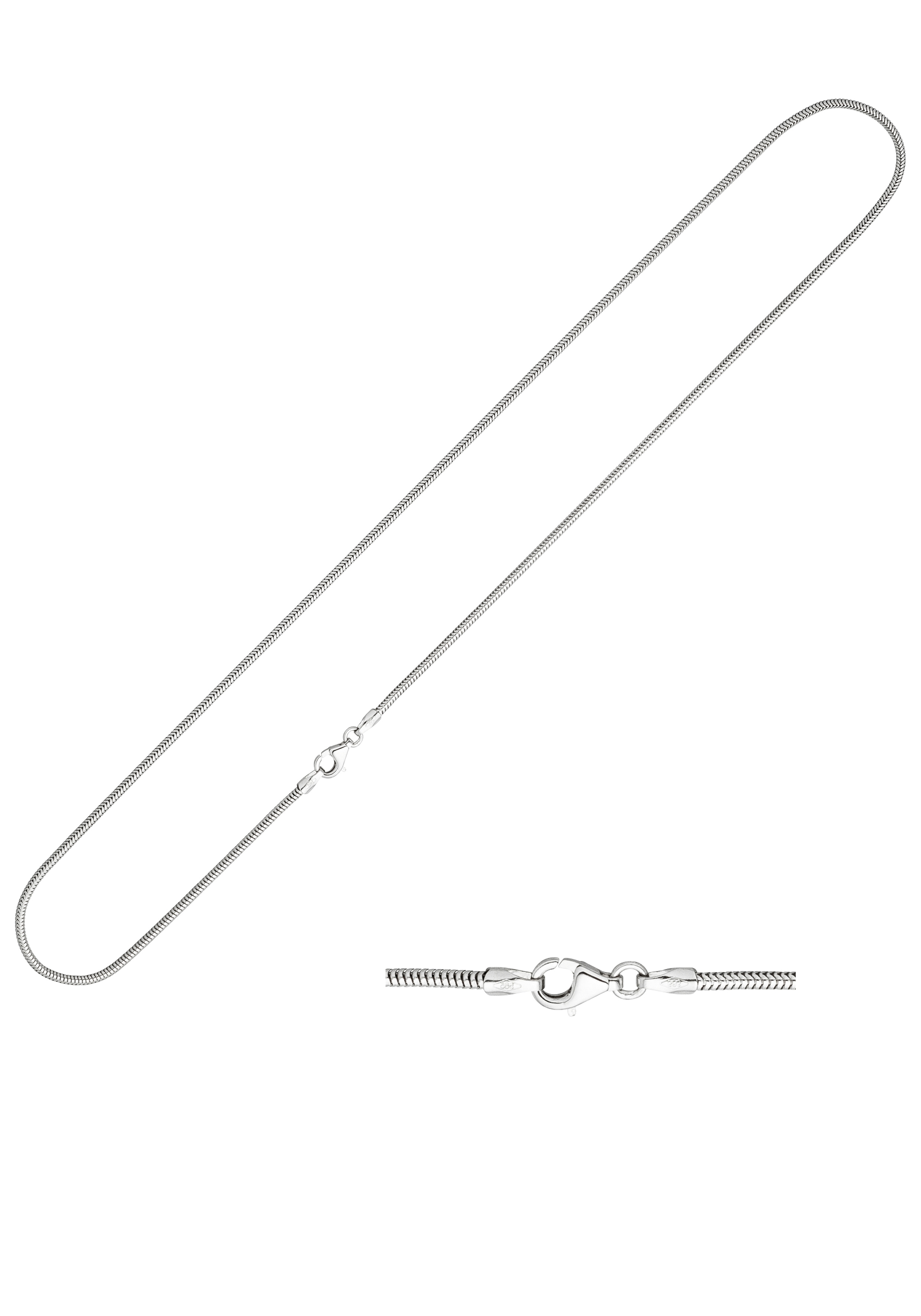 Goldkette JOBO, weiß (weißgold 585), Halsketten, Weißgold 585, L: 45, Schlangenkette 585 Weißgold 45 cm 1,4 mm