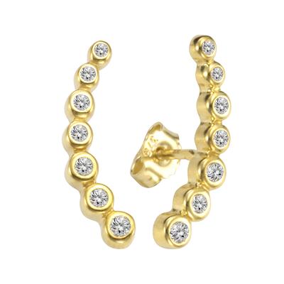 Paar Ohrstecker CELESTA "375/- Gelbgold Zirkonia", gelb (gelb, weiß), Ohrringe, Damen, ONE-SIZE, Gold Image