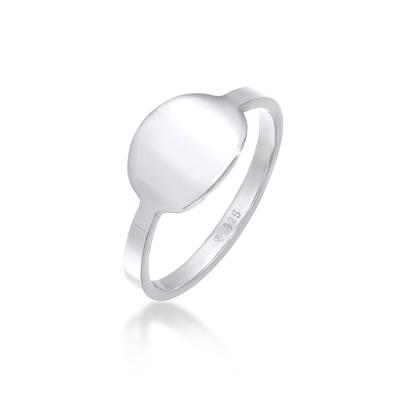 Siegelring ELLI "Siegelring Basic Trend Oval 925 Silber" Gr. 58, silber, Fingerringe, Damen, 58mm, Silber 925 (Sterlingsilber), 2mm Image