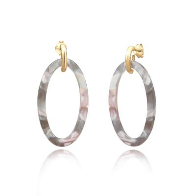 Paar Ohrhänger ELLI "Hänger Azetat Gemustert Tropfen Trend 925er Silber", gold, Ohrringe, Damen, OneSize, ohne Stein, Silber 925 (Sterlingsilber) Image