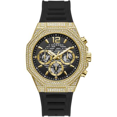 Multifunktionsuhr GUESS "GW0518G2" Armbanduhren goldfarben (schwarz) Herren Quarzuhren