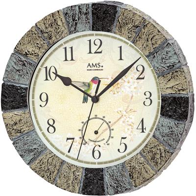 Funkwanduhr AMS "Außenuhr, F5979", bunt, Wanduhren, H: 6cm, Quarzuhr, Resin,Wohnzimmer,Esszimmer,Küche,Arbeitszimmer,Büro, Flur Image