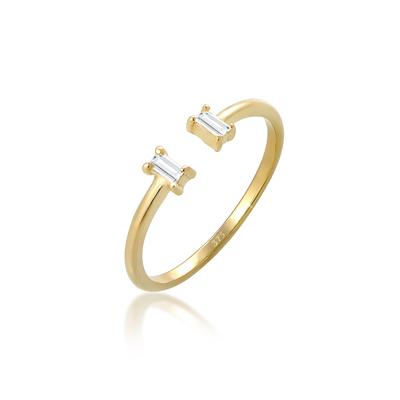 Verlobungsring ELLI PREMIUM "Topas Weiß 375 Gelbgold" Gr. 58, gold, Fingerringe, Damen, 58mm, Gelbgold 375, 1mm Image