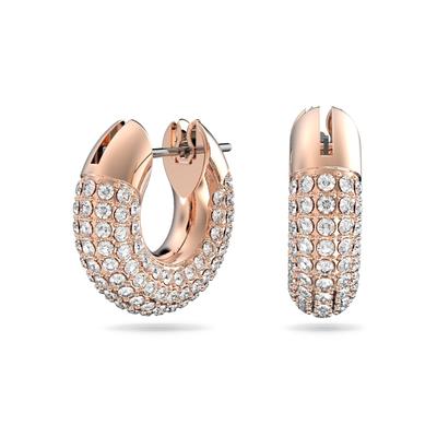 Paar Creolen SWAROVSKI "Dextera Creolen", rosa (roségoldfarben, kristallweiß, kristallweiß), Ohrringe, Damen, Metall, mit Swarovski Kristall Image