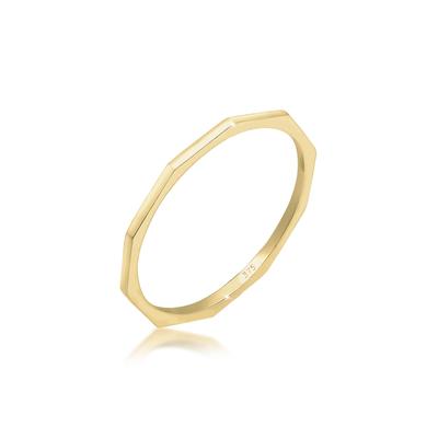 Fingerring ELLI PREMIUM "Bandring 375 Gelbgold" Gr. 58, gold, Fingerringe, Damen, 58mm, ohne Stein, Gelbgold 375, 1mm Image