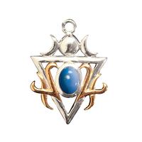 Amulett ADELIA´S Amulett Anhänger Schmuckanhänger Gr. keine ct, blau Damen Amulette Fortitudo mit Chalcedon - Ängsten zu Begegnen