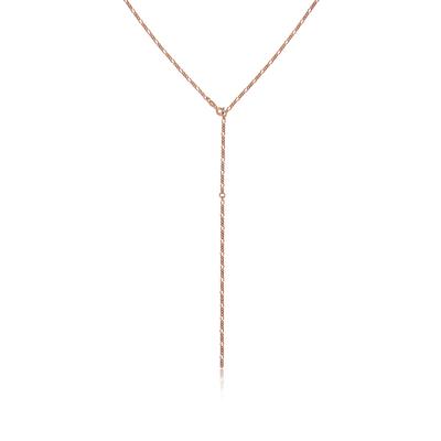Collierkettchen ELLI "Y-Kette Figaro Basic Trend Verstellbar 925 Silber", rosa (rosegold), Halsketten, Damen, 40, ohne Stein, Silber 925 (Sterlingsilber), L: 40cm Image