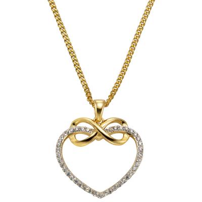 Kette mit Anhänger FIRETTI "Schmuck Geschenk Silber 925 Halsschmuck Halskette Herz Infinity", silber (silberfarben, goldfarben), Halsketten, Damen, Silber 925 (Sterlingsilber), L: 45cm, mit Zirkonia (synth.) Image