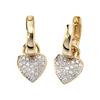 Paar Creolen JOBO, gelb (gelbgold 585), Ohrringe, Damen, Gelbgold 585-Diamanten, Gelbgold 585, Diamanten, 585 Gold bicolor mit 48 Diamanten