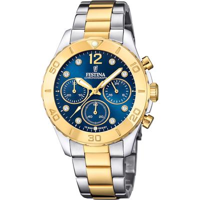 Chronograph FESTINA "Boyfriend, F20604/3" Armbanduhren silberfarben (silberfarben, goldfarben) Damen Quarzuhren