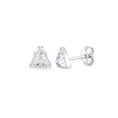 Paar Ohrstecker ELLI "Stecker Dreieck Triangle Geo Zirkonia 925 Silber", silber, Ohrringe, Damen, OneSize,mit Steinen, Silber 925 (Sterlingsilber) Image