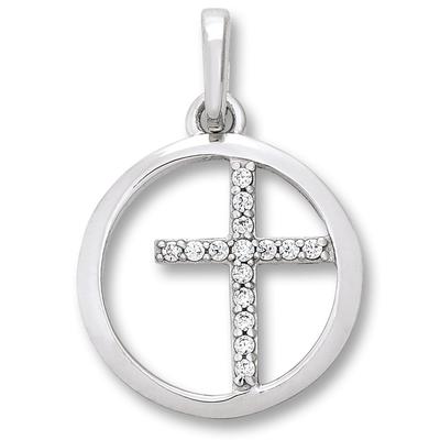 Ketten-Anhänger ONE ELEMENT "Zirkonia Kreuz Anhänger aus 925 Silber", silber, Schmuckanhänger, Damen, Damen, Silber 925 