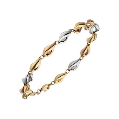 Goldarmband JOBO Armbänder Gr. Gelbgold 585-Roségold 585-Weißgold 585, gelb (gelbgold 585) Damen 585 Gelbgold Roségold Weißgold tricolor 19 cm