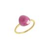 Fingerring JAMELLI "Silber 925 vergoldet mit echtem pinken Safir 10x9mm" Gr. 52, gelb (gelb, pink), Fingerringe, Damen, 052 (16,6), 4,05 ct, Silber 925 (Sterlingsilber)