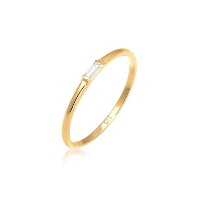 Verlobungsring ELLI PREMIUM "Stabelring Topas Rechteck Verlobung 585 Gelbgold" Gr. 54, gold (gold, weiß), Fingerringe, D