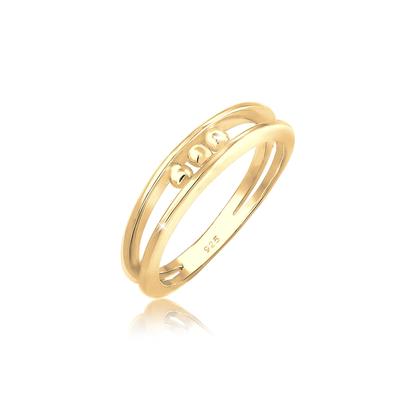 Fingerring ELLI "Kugel Basic 925 Sterling Silber" Gr. 54, gold, Fingerringe, Damen, 54mm, ohne Stein, Silber 925 (Sterlingsilber), 2mm Image