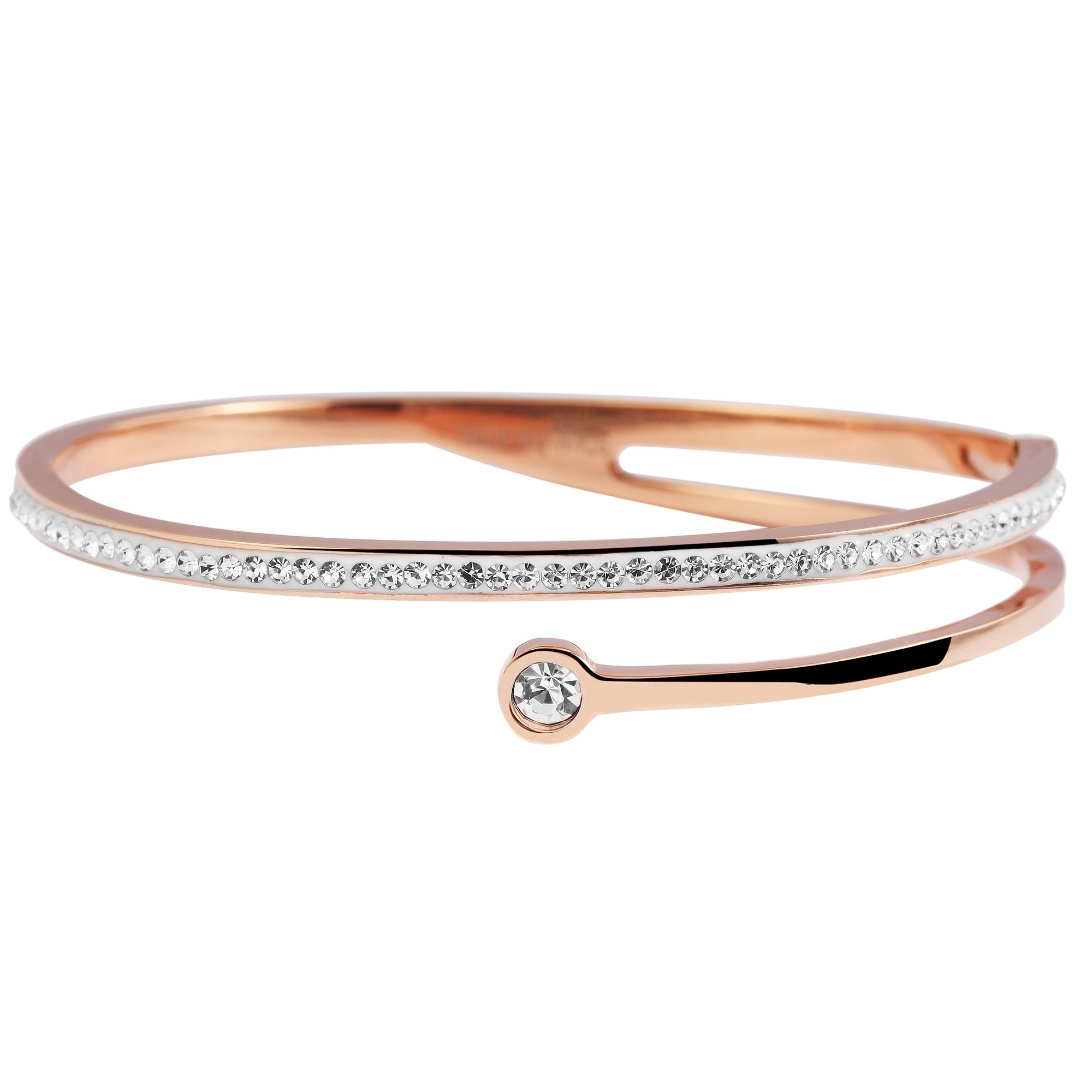Edelstahlarmband ADELIA´S "Damen Armband aus Edelstahl mit Similisteine", rosa (rosé), Armbänder, Damen, Edelstahl Image