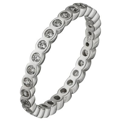 Fingerring JOBO Gr. 54, silber (silber 925, weiß), Fingerringe, Damen, 54, Silber 925 (Sterlingsilber), 925 Silber mit Z