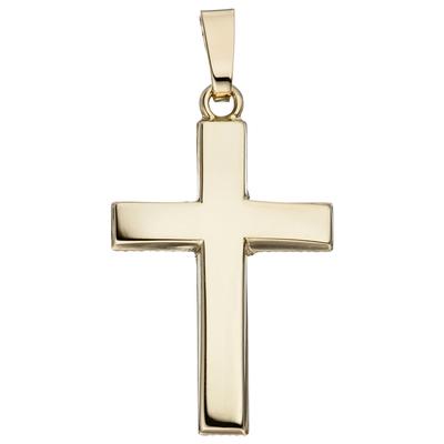 Kreuz-Anhänger JOBO "Anhänger Kreuz", gelb (gelbgold 585), Schmuckanhänger, Damen, Gelbgold 585, 585 Gold Image