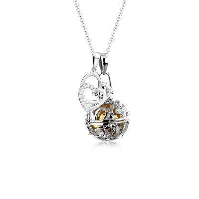 Kette mit Anhänger NENALINA "Engelsflüsterer Zirkonia Herz Liebe 925 Silber" Gr. 80, silber, Halsketten, Damen, 80,mit Steinen, Silber 925 (Sterlingsilber), L: 80cm Image