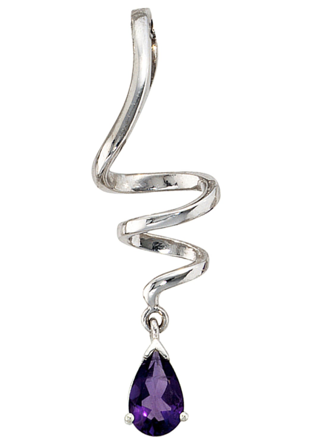 Kettenanhänger JOBO "Anhänger Tropfen", silber (silber 925), Schmuckanhänger, Damen, Silber 925 (Sterlingsilber), Kettenanhänger, 925 Silber mit Amethyst
