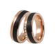 Trauring DOOSTI "Schmuck Geschenk Edelstahl Ehering Partnerring LIEBE" Fingerringe Gr. 54, mit Zirkonia, Edelstahl-Carbon, 6,5 mm, rosegold (roségoldfarben, schwarz, kristallweiß) Trauringe