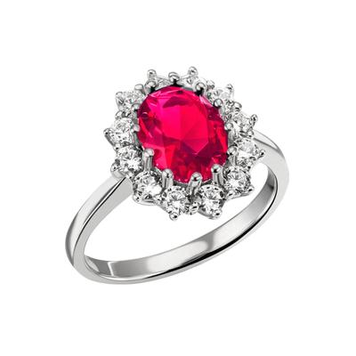 Fingerring FIRETTI "Schmuck Geschenk Silber 925 Silberring Lady D handgefertigt" Gr. 50, pink (silberfarben, rubellitrosa, kristallweiß, rubellitrosa, kristallweiß), Fingerringe, Damen, 50, Silber 925 (Sterlingsilber), 2,1mm, mit Glasstein, Zirkonia... Image